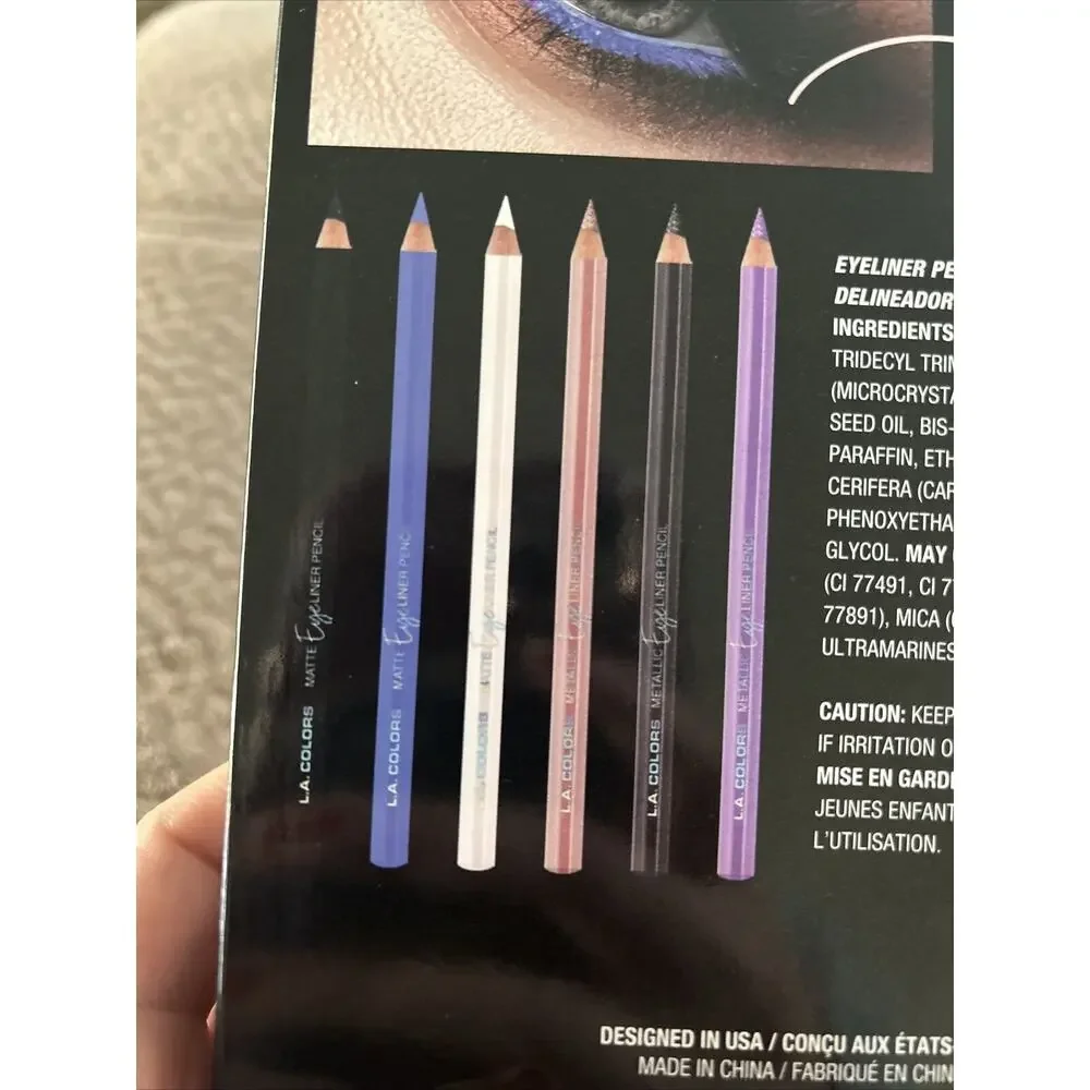 (2) LA Colors Makeup Cosmetics (1) Lip Gloss Set 5 Pc 0.07 fl oz & (1) Eyeliners